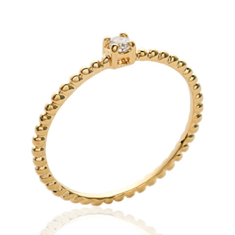 Solitaire Beaded Ring – Gold Plated | Azuline
