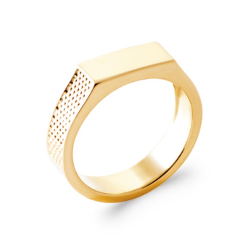 Rechthoekige ring – verguld | Azulin
