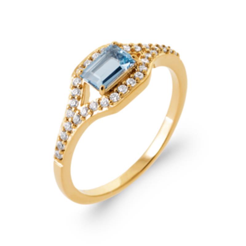 Rechthoekige ring – verguld | Azulin