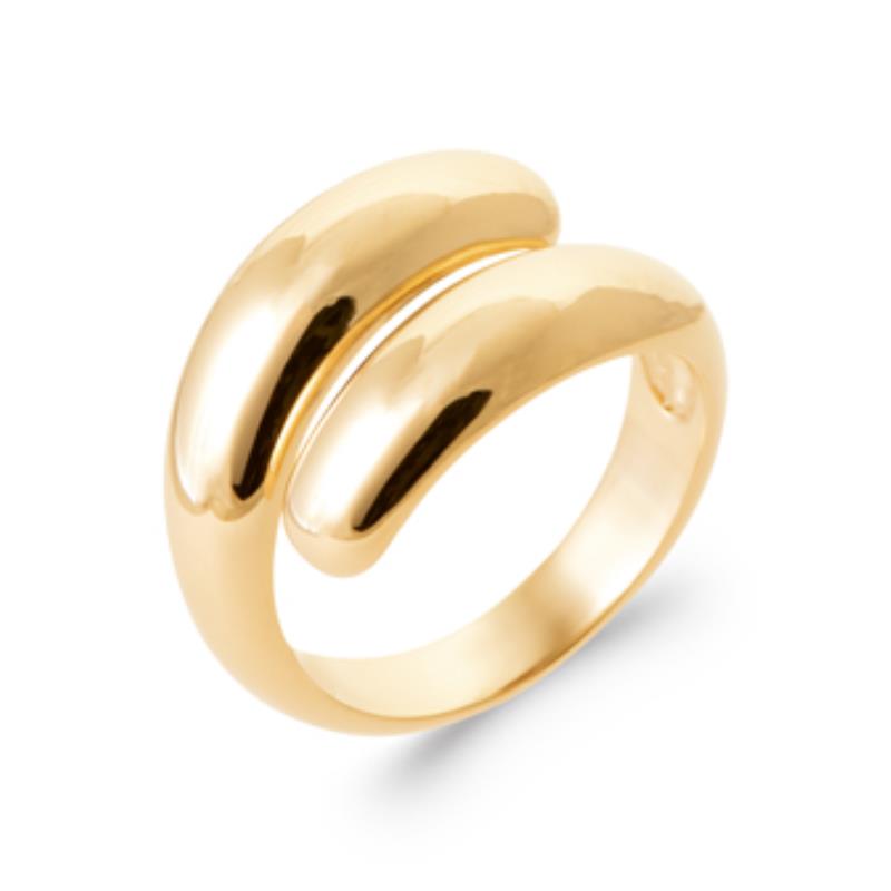 Dubbele open ring – verguld | Azulin