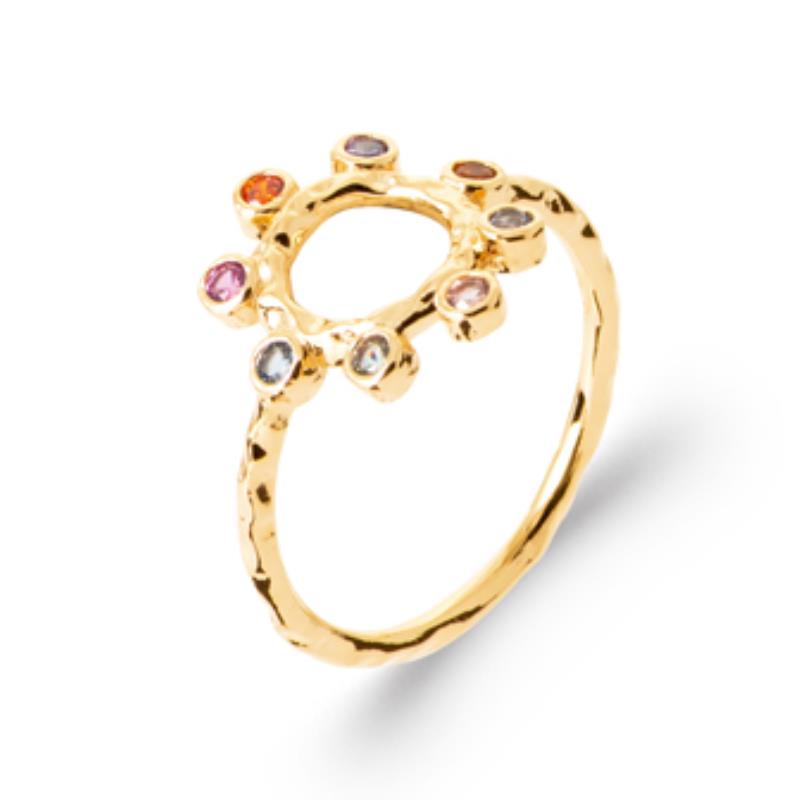 Hammered Circle Ring – Guldpläterad | Azulin