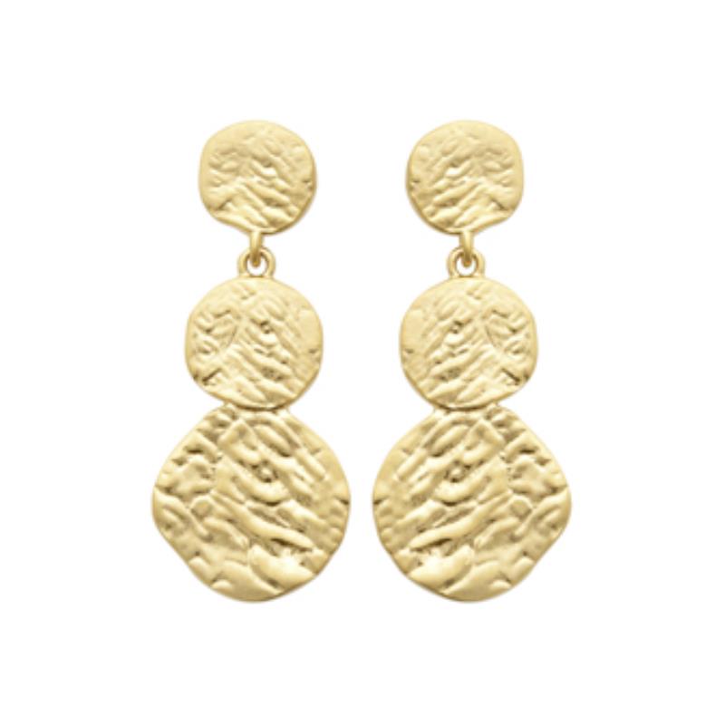 Boucles d’Oreilles Martelées – Plaqué Or | Azuline