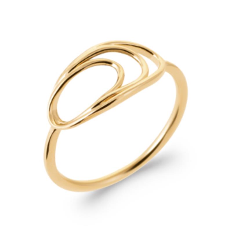 Anillo Ovalado Entrelazado – Bañado en Oro | Azuline
