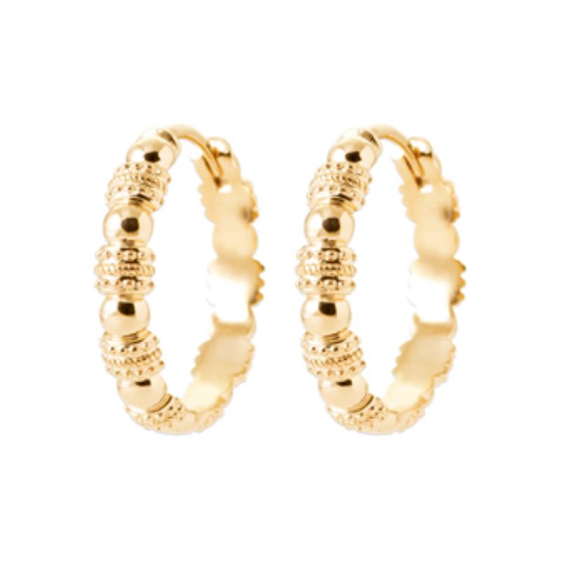 Beaded Hoop Øreringe – Forgyldt | Azulin
