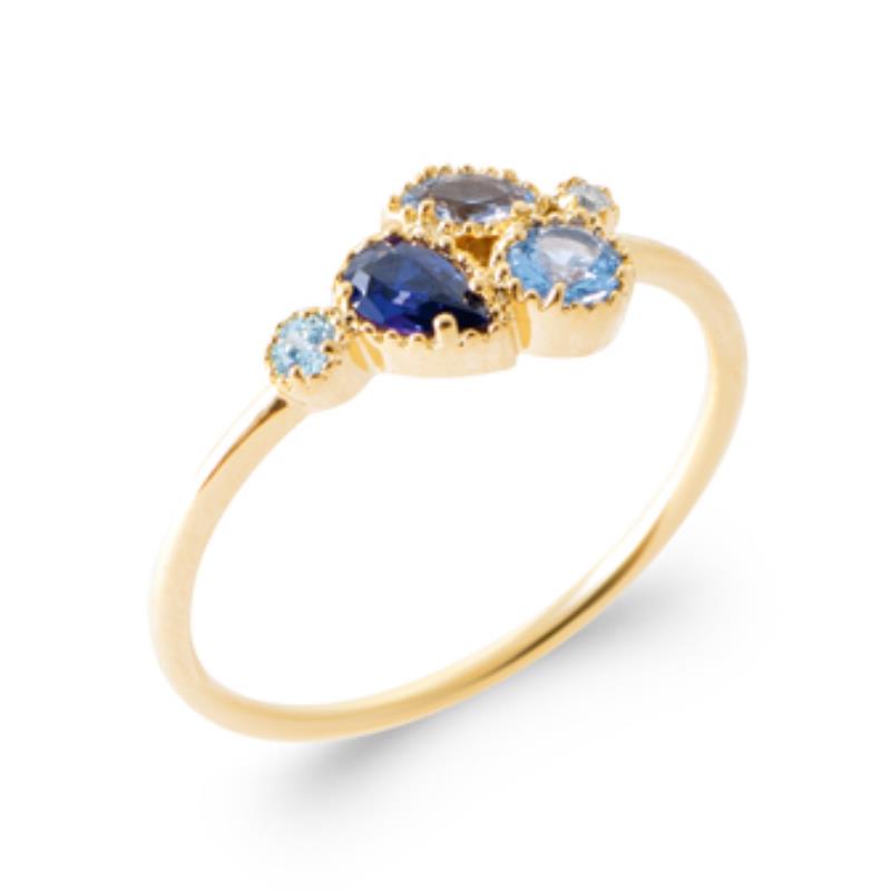 Anillo de múltiples piedras – Chapado en oro | Azuline
