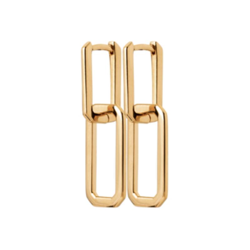 Boucles d’oreilles Rectangulaires – Plaqué Or | Azuline