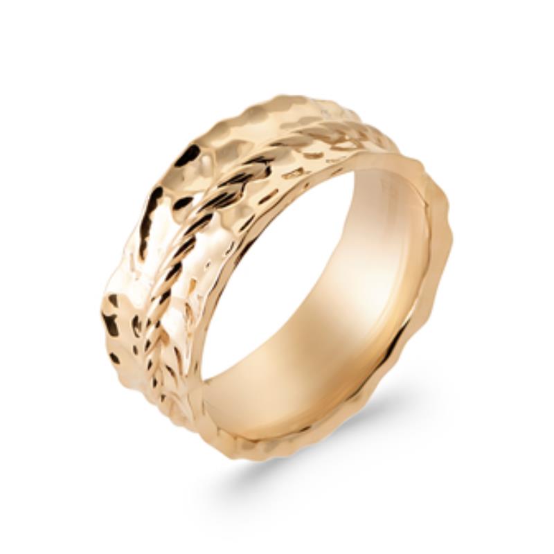 Hammered Twisted Ring – Guldpläterad | Azulin
