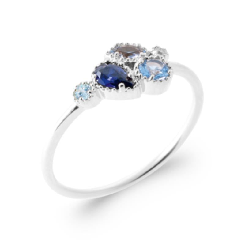 Multi-Stone Ring – Sølv | Azulin