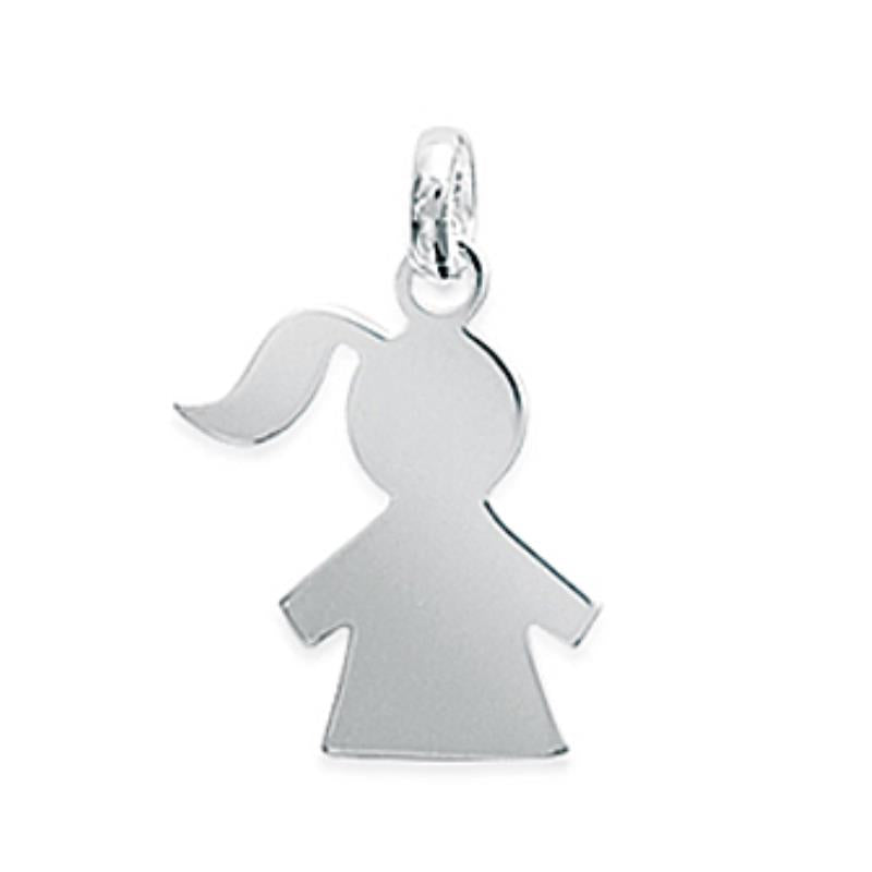 Mädchen-Silhouette-Anhänger – Silber | Azuline