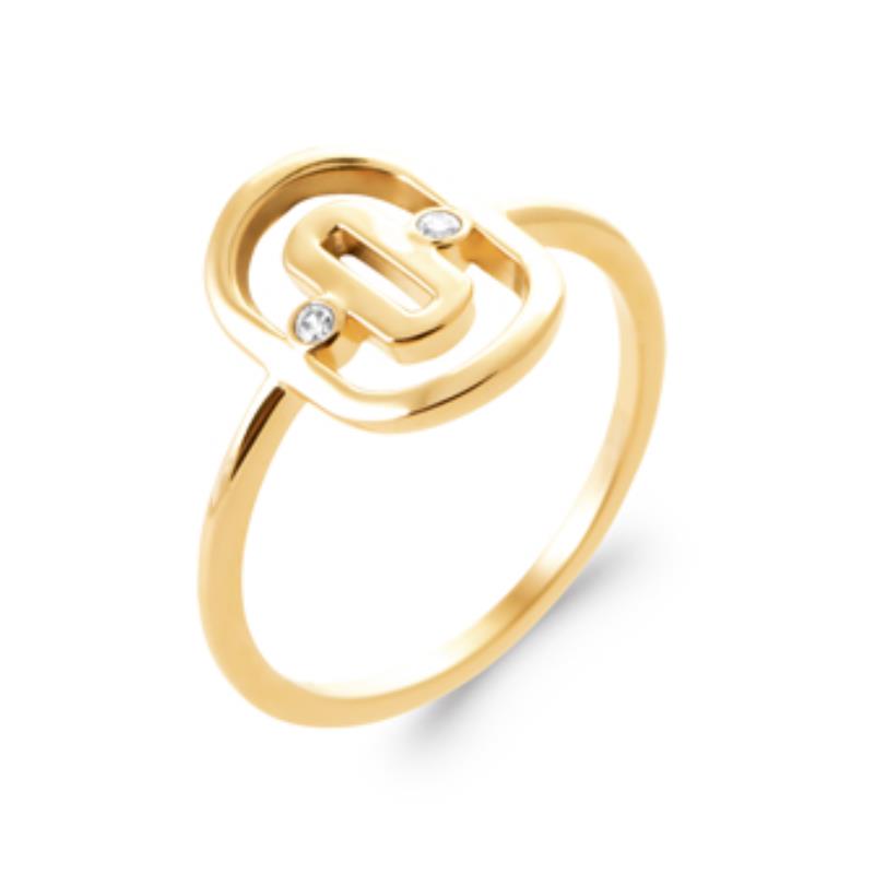Geometrisk ring – guldpläterad | Azulin