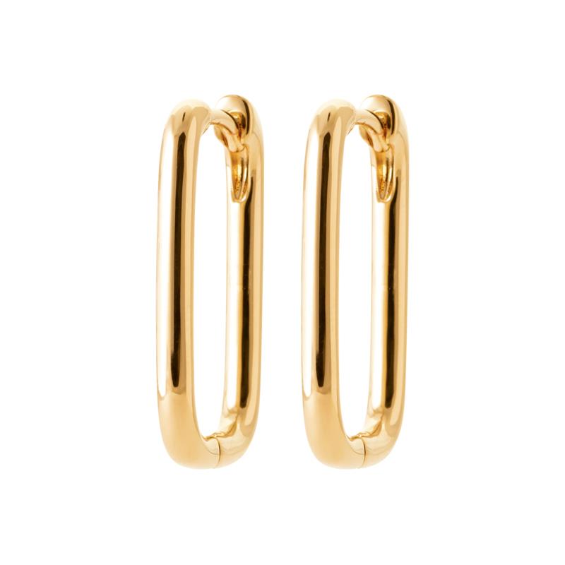 Rectangular Hoop Earrings – Gold Plated | Azuline