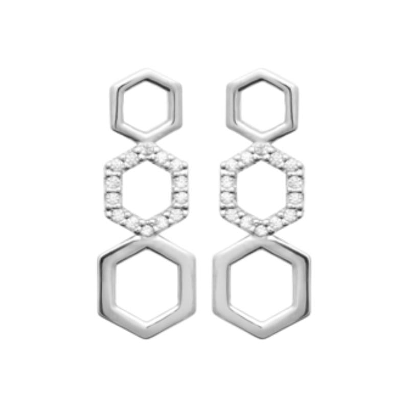 Pendientes Hexágono – Plata | Azuline