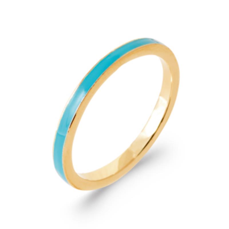 Anillo Esmaltado Turquesa – Bañado en Oro | Azuline