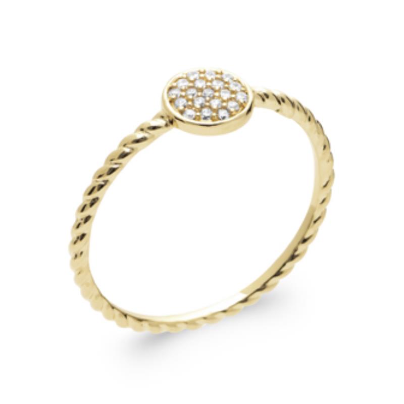 Twisted Pavé Ring – Gullbelagt | Azulin