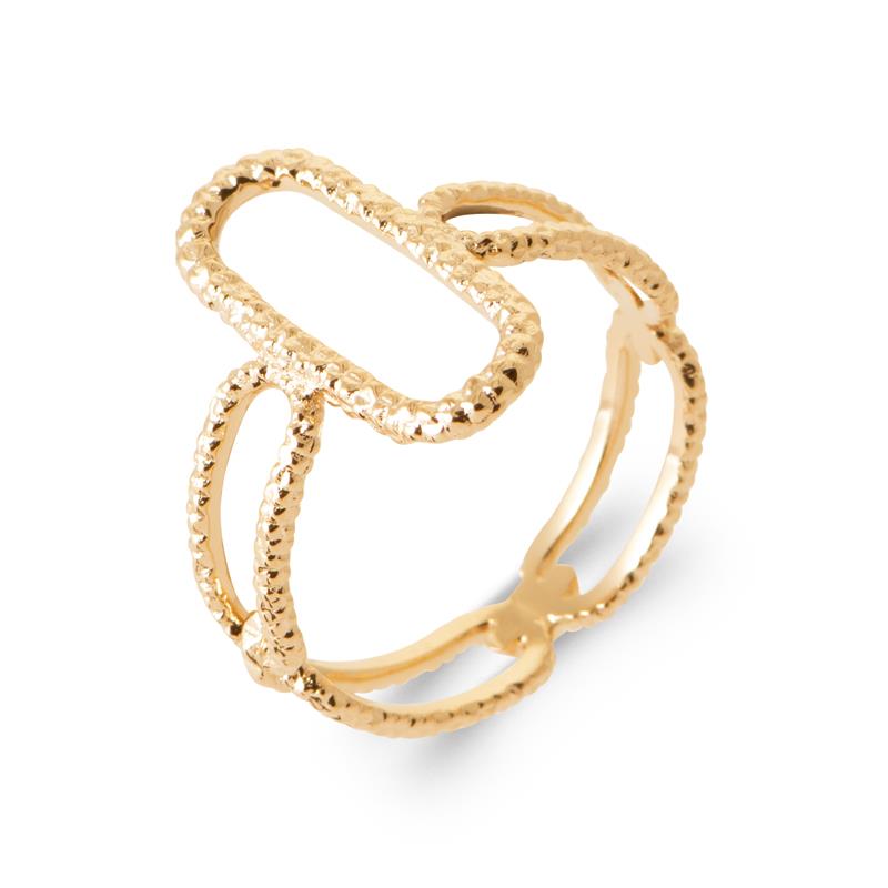 Bague Ovale Martelé – Plaqué Or | Azuline