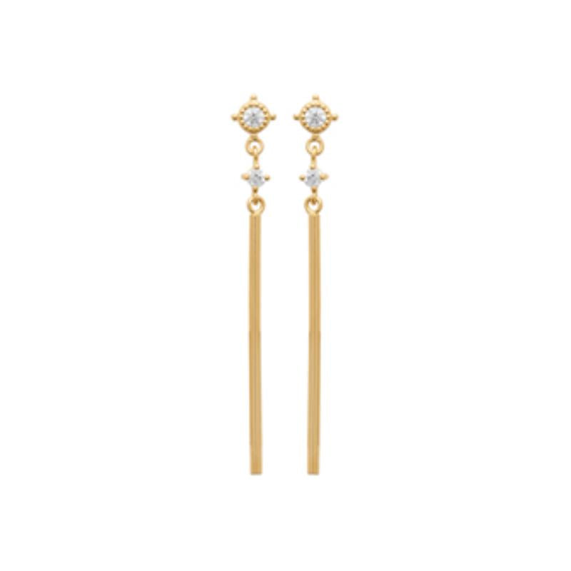 Boucles d’Oreilles Longues – Plaqué Or | Azuline