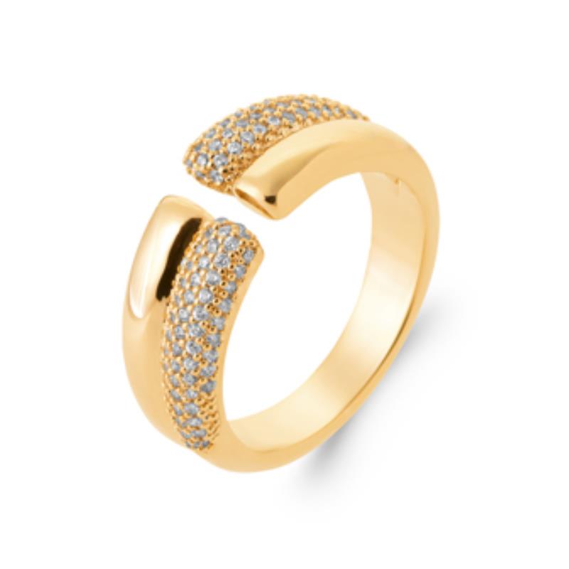 Offener Pavé-Ring – vergoldet | Azuline