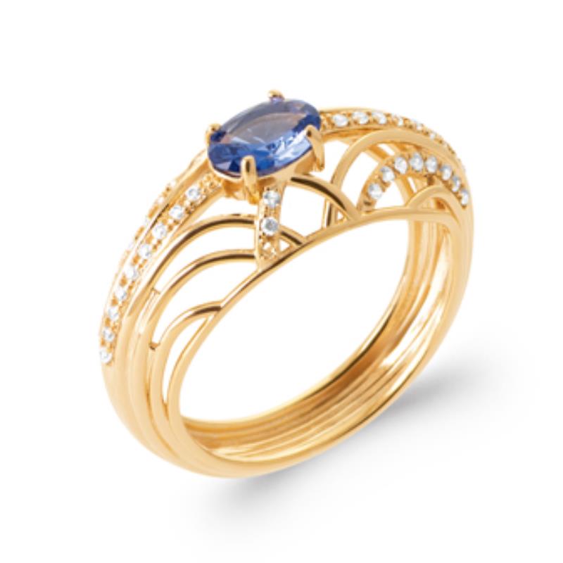 Ovale ring – verguld | Azulin