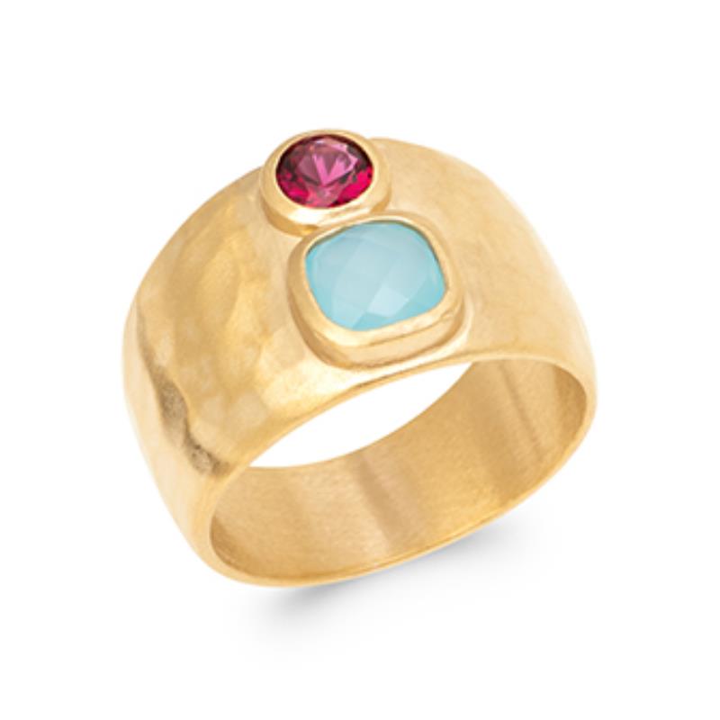 Anillo Martillado – Chapado en Oro | Azuline