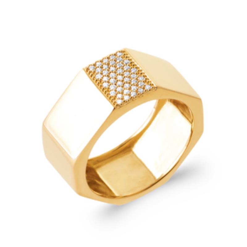 Octagonal Ring – Forgyldt | Azulin