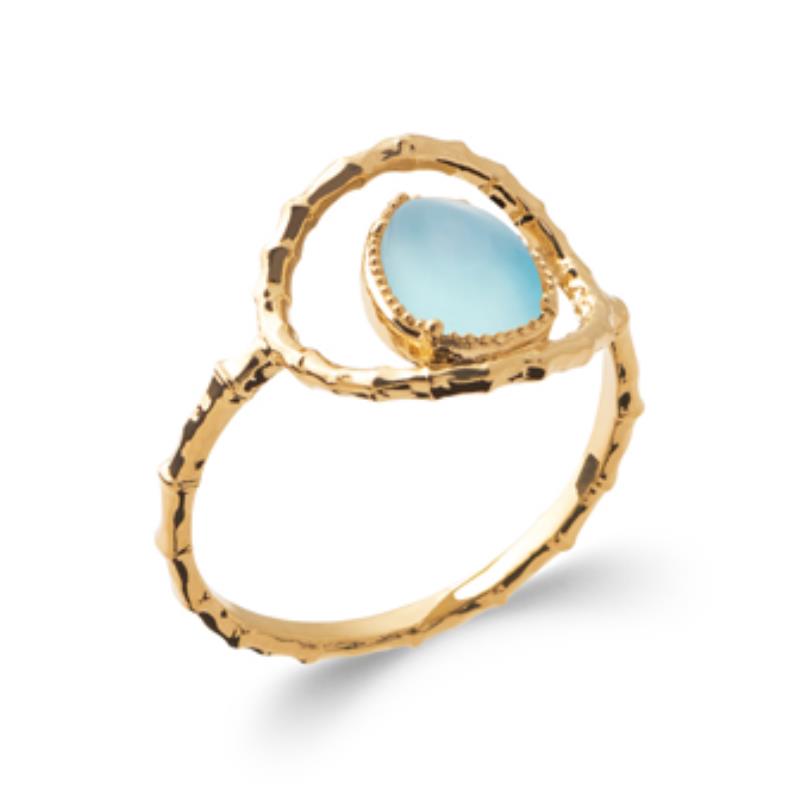 Anel Oval Martelado – Banhado a Ouro | Azuline