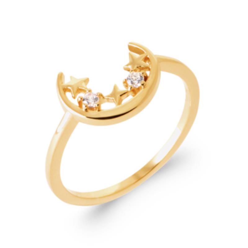 Anello con stelle lunari – placcato in oro | Azuline