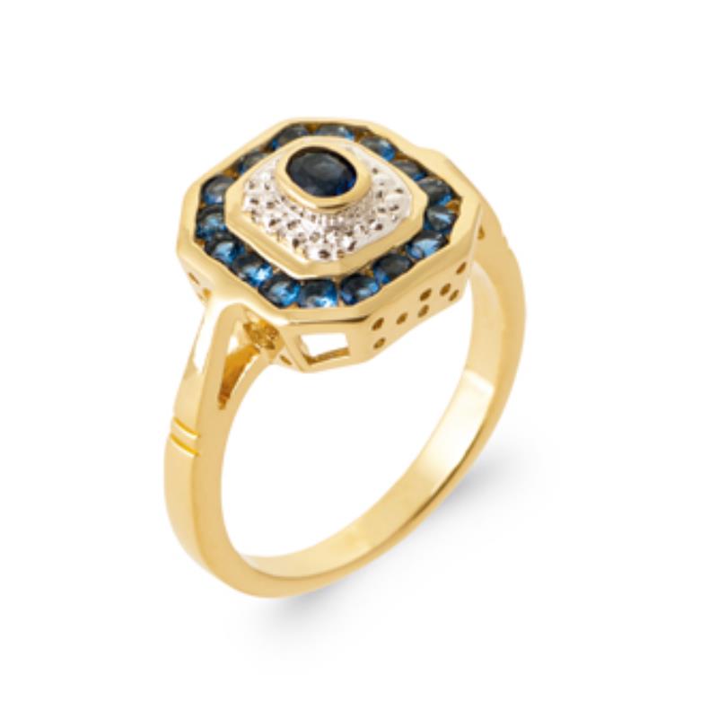 Achthoekige ring – verguld | Azulin