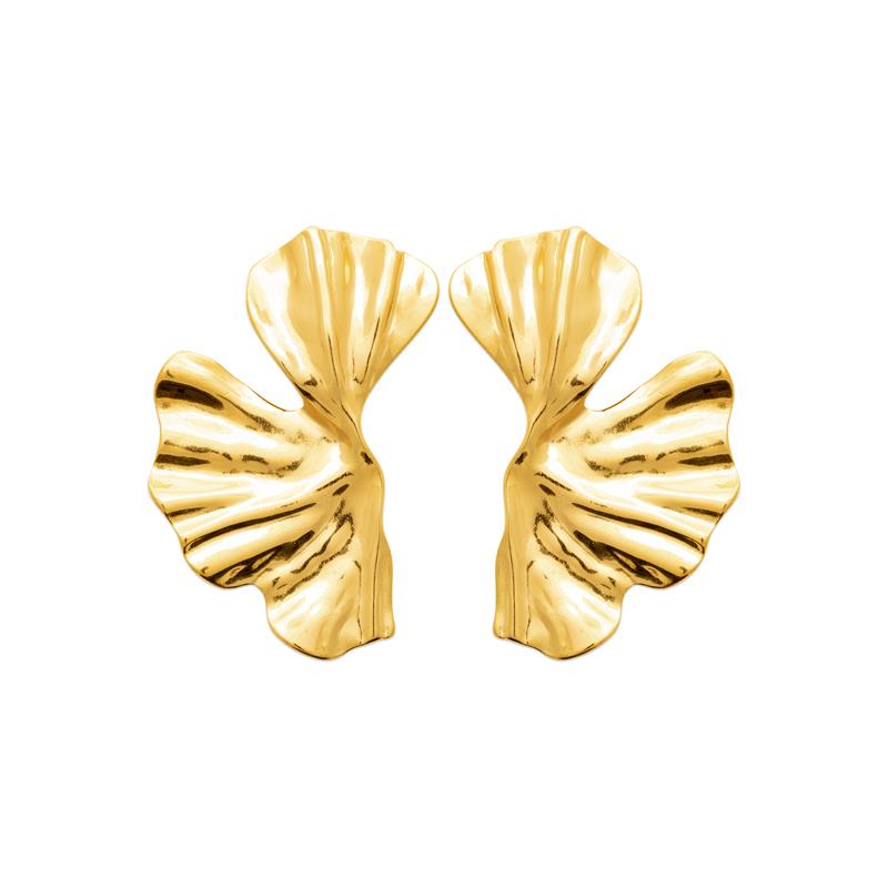 Blattohrringe – Goldener Stahl | Azuline