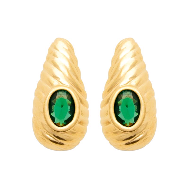 Boucles d’Oreilles Torsadé Ovale – Plaqué Or | Azuline