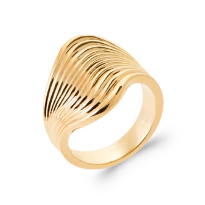 Vågig ring – guldpläterad | Azulin