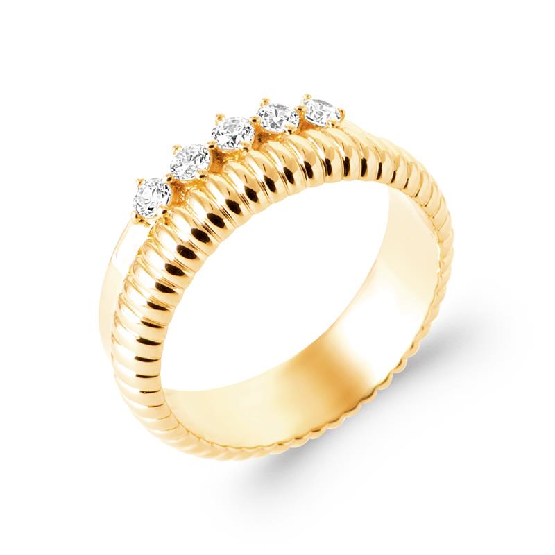 Gestreepte ring – verguld | Azulin