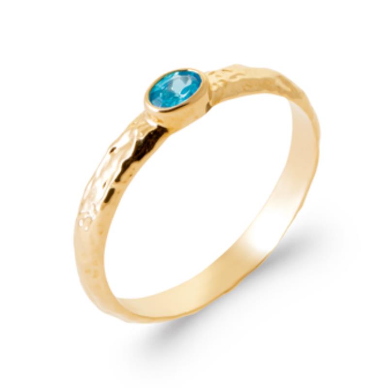 Gehamerde ring – verguld | Azulin