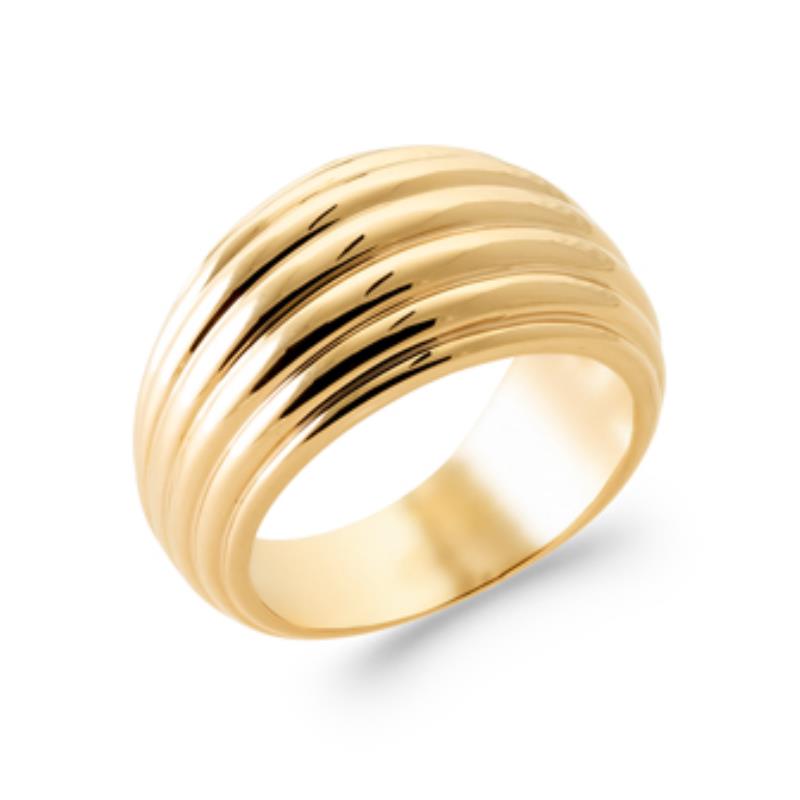 Räflad Ring – Guldpläterad | Azulin