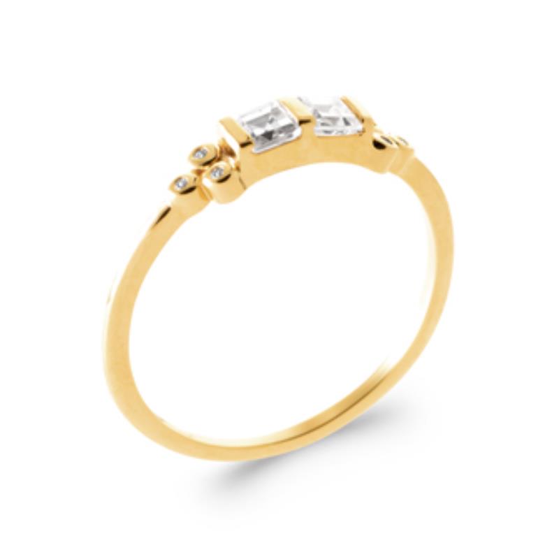 Rechthoekige ring – verguld | Azulin