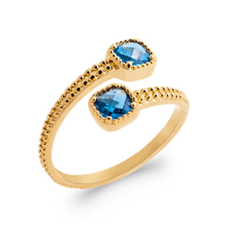 Open Blue Stone Ring – Gold Plated | Azuline