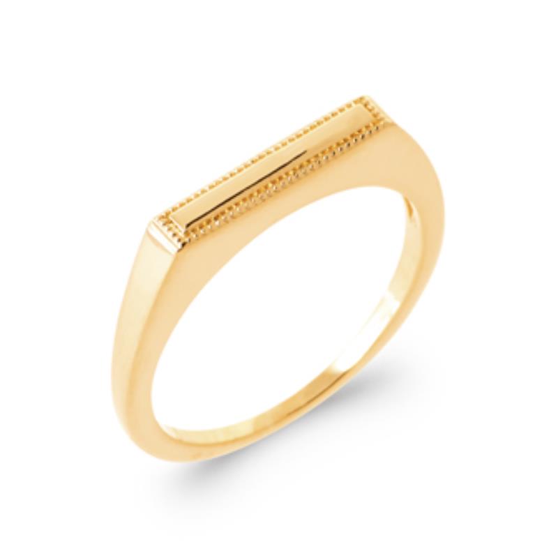 Rektangulär ring – guldpläterad | Azulin