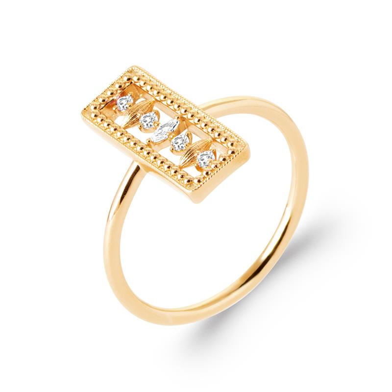 Anillo Rectangular – Chapado en Oro | Azuline