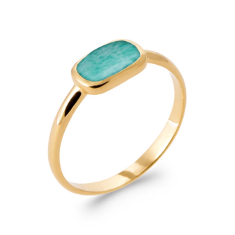Rechthoekige ring – verguld | Azulin