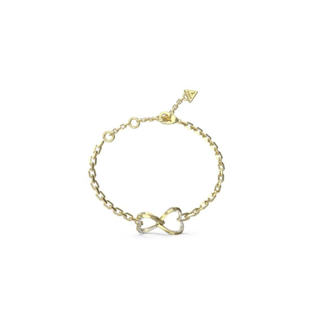 Pulsera Guess acero dorado - Corazón infinito con cristales