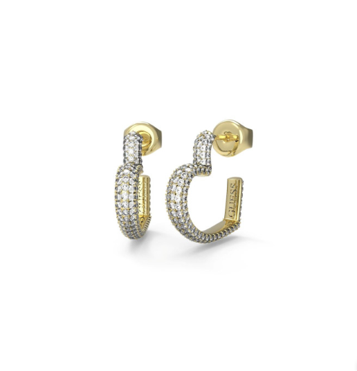 Pendientes Guess acero dorado - Corazón con cristales