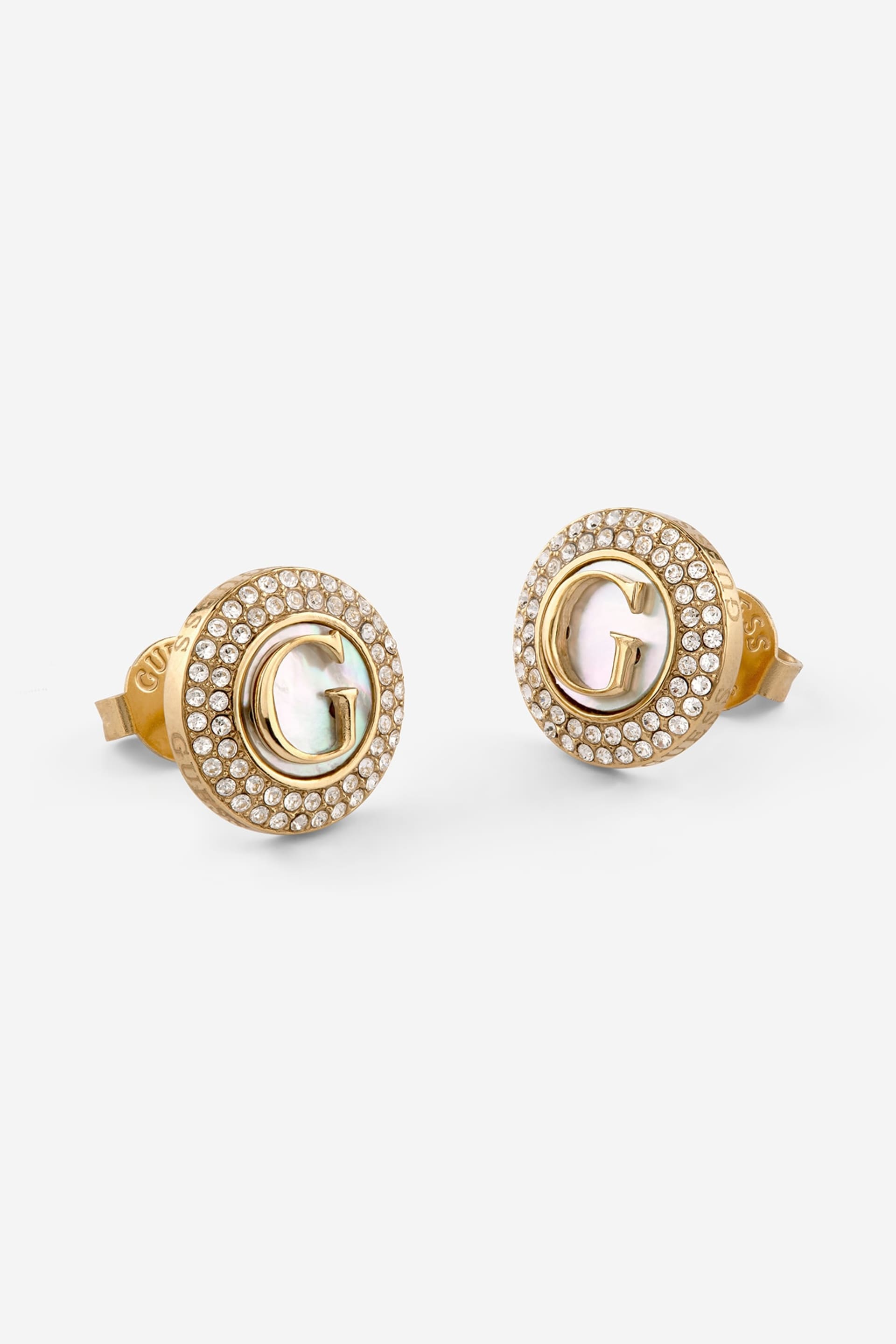 Orecchini Guess acciaio dorato - G pavimentato