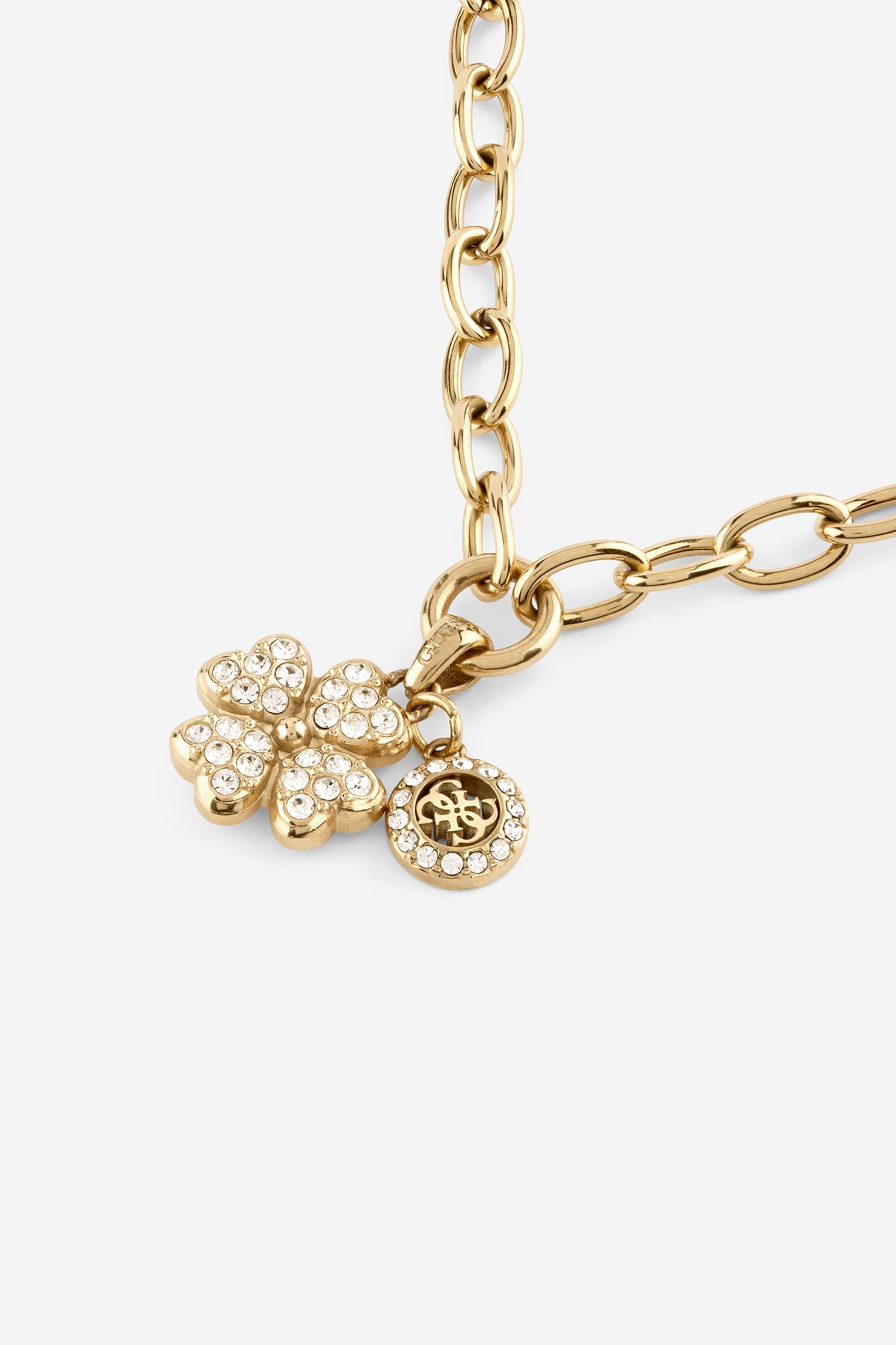 Collana Guess acciaio dorato - Trifoglio