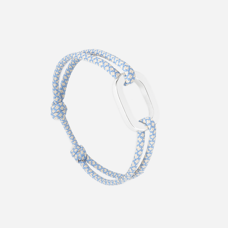 Maillon Plat 22mm - Blanc & Bleu Ciel - Le Vent à la Française