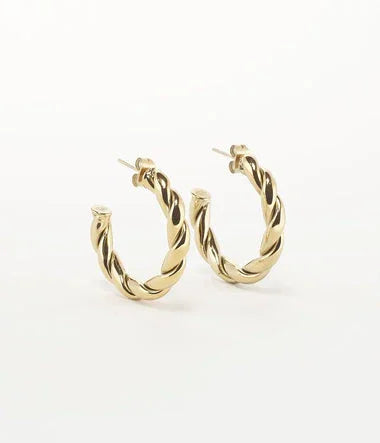 Twist - Acciaio Dorato - Orecchini - Zag Bijoux