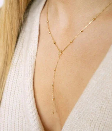 Isaac - Acero Dorado - Collar Mediano - Zag Bijoux vista 2