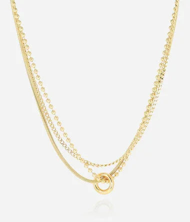 Iguazu - Oțel Auriu - Colier - Zag Bijoux