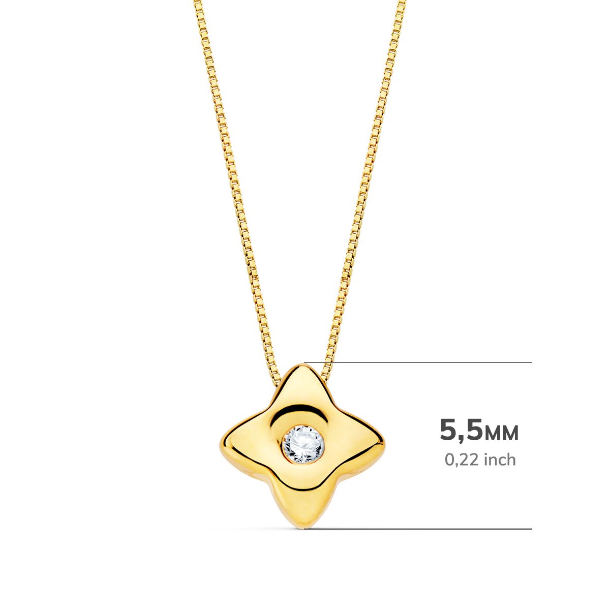 18K gulguld Choker Star 5,5MM Lab Diamond 0,020 Ct G-VS2 kæde 42CM