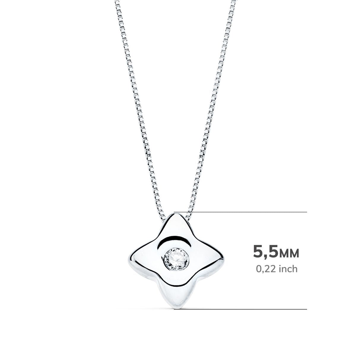 Gargantilha em ouro amarelo 18K estrela 5,5 mm diamante de laboratório 0,020 ct G-VS2 corrente 42 cm