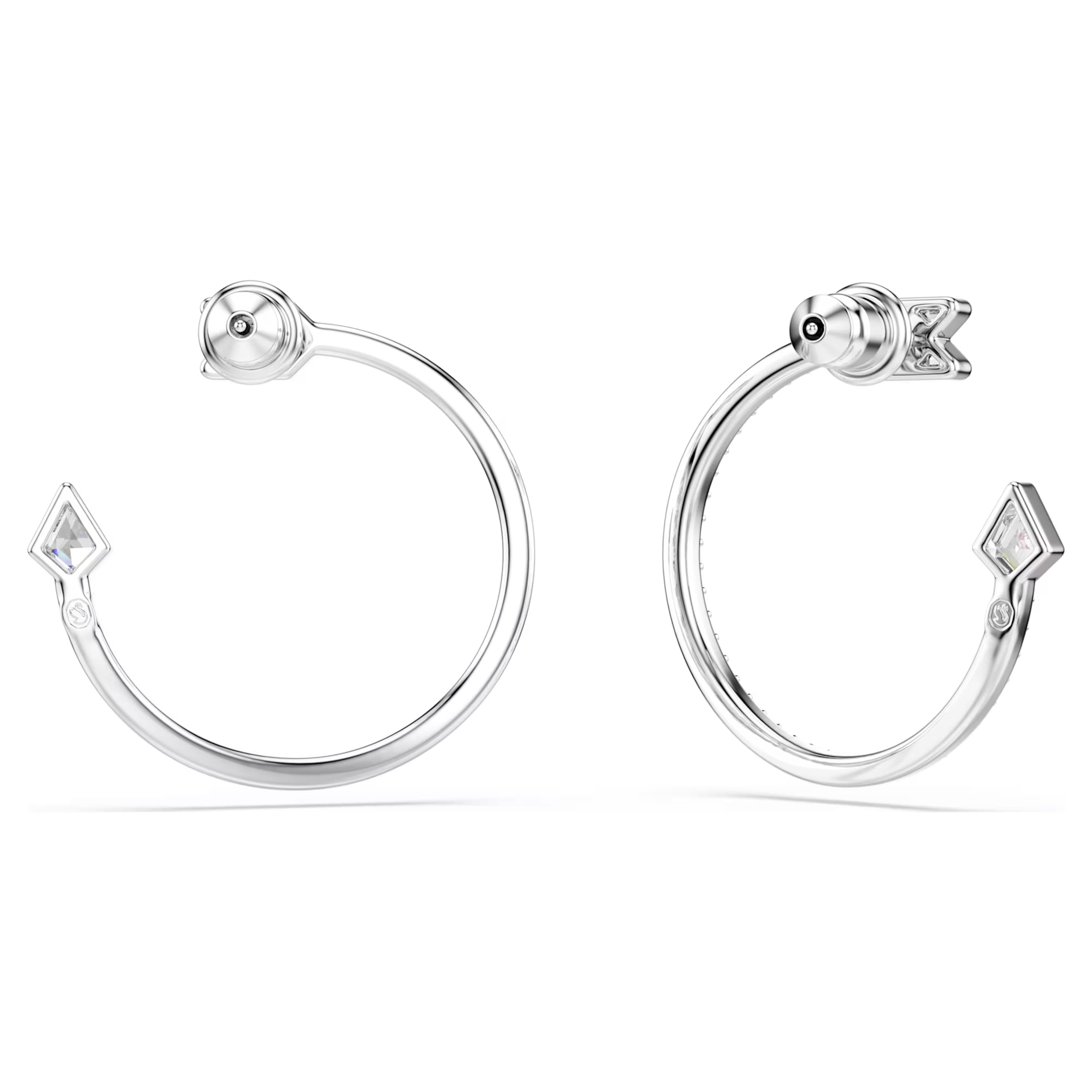 Pendientes Swarovski - Idyllia - Varios Tamaños - Blanco y Plata
