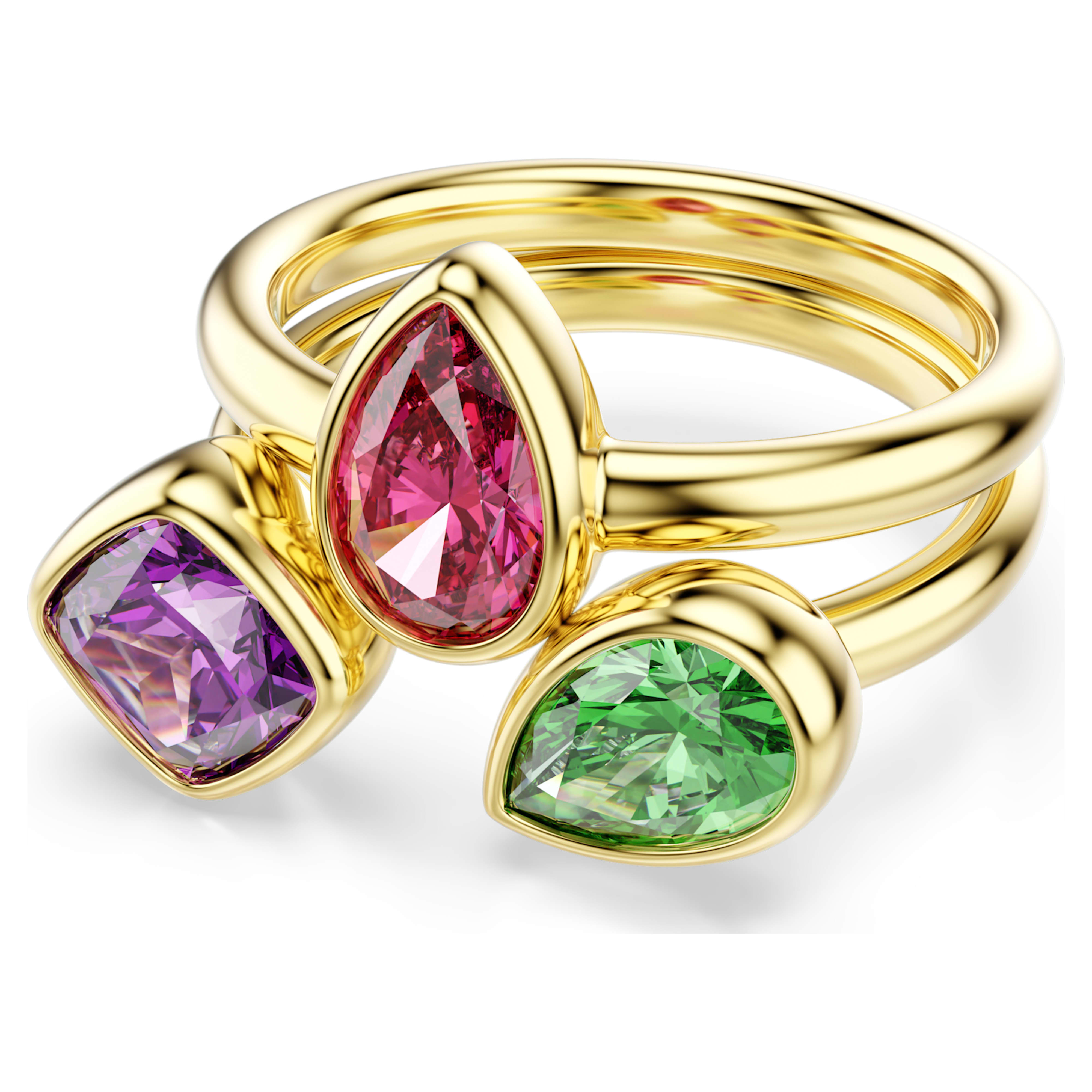 Bague Cocktail Swarovski - Imber Organic - Multicolore & Doré
